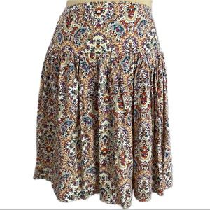 Floral Paisley High Waisted Retro Skater Skirt Size S/M